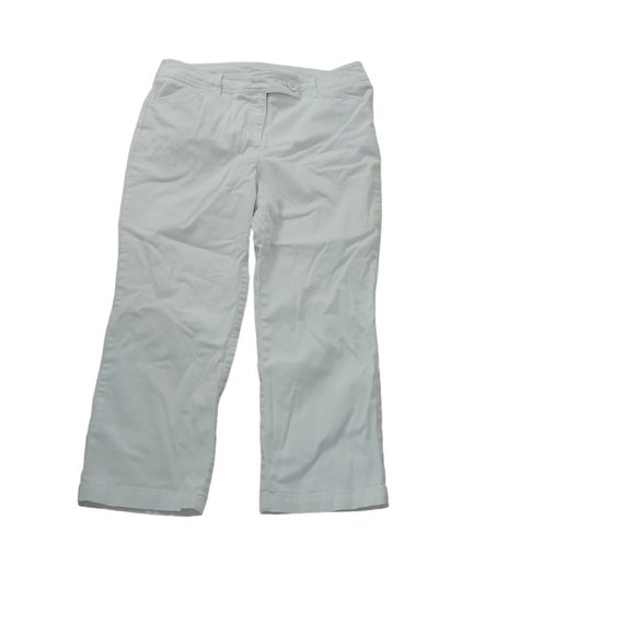 Jones New York Sport Capris Women Size 10 Stretch White Cotton Blend Inseam 23.5 - Picture 1 of 15